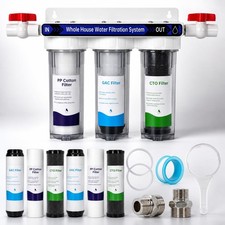 Siftary 3-Stage Home Water Filtration System 3/4" NPT Brass Port Whole House