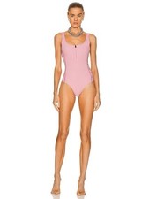 Moncler Purple Full Piece Zip Up Swimsuit Size Small