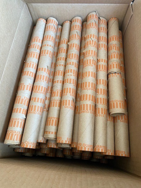 1000 Rolls Preformed Coin Wrappers Paper Tubes For QUARTERS (Holds $10 Each) NEW