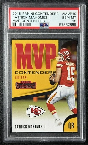PATRICK MAHOMES II PSA 10 2018 PANINI CONTENDERS FOOTBALL #MVP-19 MVP 2889