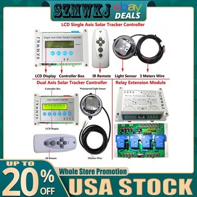 12V 24V LCD Solar Tracker Controller W/ Relay Extension Module DIY Solar Kits AT