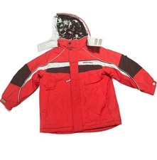 ZeroXposur Boys' Winter Hooded Ski Jacket Fleece Lined Red Black M 5/6