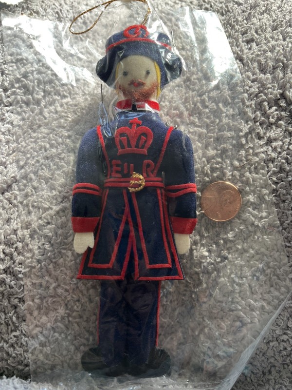 British Beefeater Embroidered And Beaded Christmas Ornament 