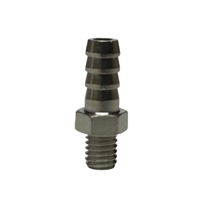 M5-0.8 Male Thread To 5mm 3/16  Hose Barb Stainless Steel Fitting Adapter