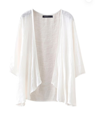 ZANZEA Damen Sommer Cardigan Kimono Strandjacke Weiß M NEU mit Etikett