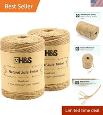 Durable 3mm Jute Twine - 600ft Eco-Friendly String for Crafting & Gardening