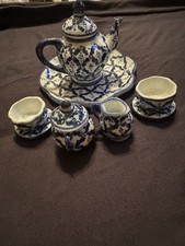 Vintage China Small Child's Miniature Blue and White Tea Set