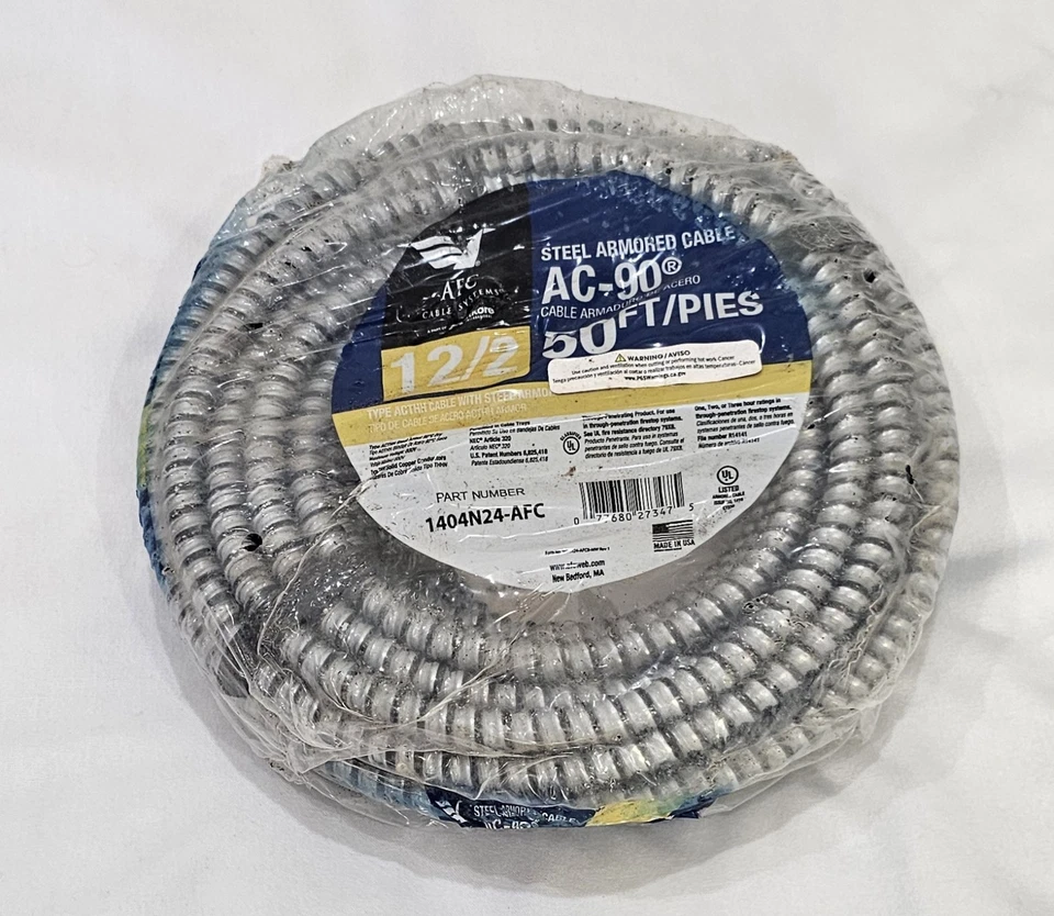 Atkore Solid AC-90   12/2 x 50 ft.  Steel Armored Cable - Image 2 of 3