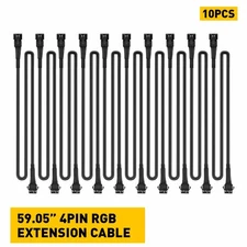 10Pc 4-PIN Cable Extension Cord Connector Wire LED For RGB Glow Strip Rock Light