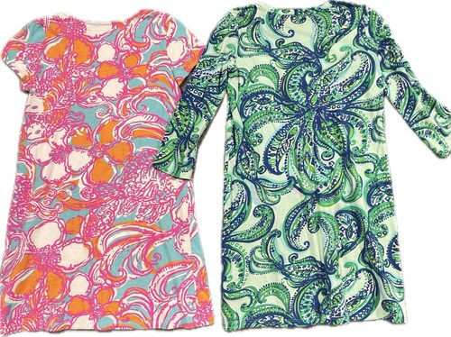 Lot of 2 Lilly Pulitzer Dresses Girls Size XL 12-14 Colorful, Soft Cotton Shift - Picture 2 of 10