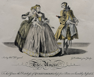 Antique Bickham 1737 Sheet Music, The Amour for Duchess of Queensberry, Art Gift