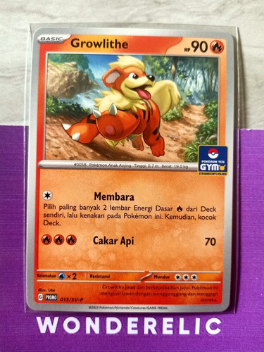 Growlithe 013/SV-P Promo Gym  Indonesia Pokemon Card Rare NM-MINT For Adult