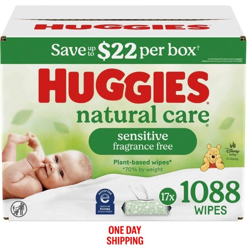 Huggies Natural Care Sensitive Baby Wipes 1088 Count 17 Pack Fragrance Free
Opens in a new window or