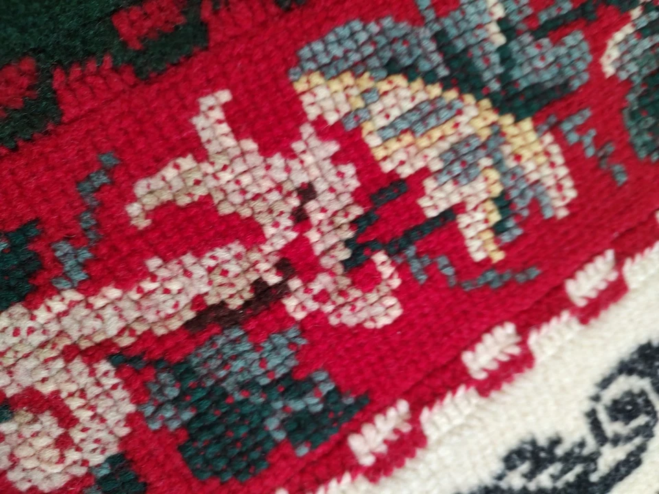 Manta de Lana Tunecina Crochet Punto de Cruz Abuela Tiro Dramático Floral Foto 4 de 4