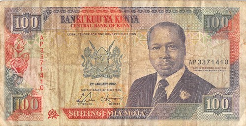 Banconota Kenya 100/- 2.1.1992 P 2d Serie AP Circolata Wil5 - Foto 1 di 2