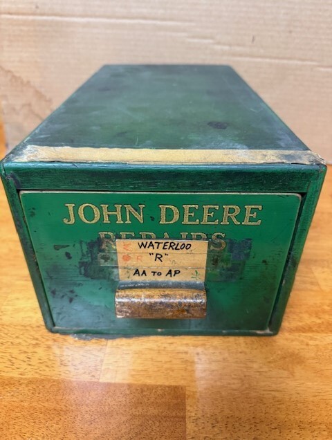 John Deere Dealer Parts Wooden Index Card box