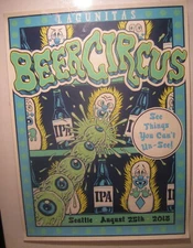 Lagunitas Beer Circus Poster Screenprint "See Things" IPA Seattle 2018 NOS Mint