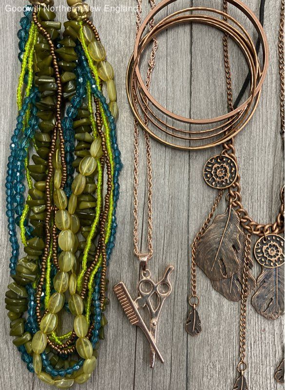 Rose Gold & Copper Or Coppertone Costume Jewelry Lot w. Earrings