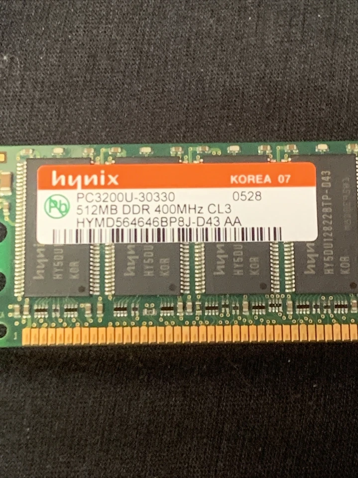 Hynix 512MB DDR HYMD564646CP8J-D43-AA, PC3200U-30330 RAM (1x 0528)( 2x 0446) - Image 3 of 4