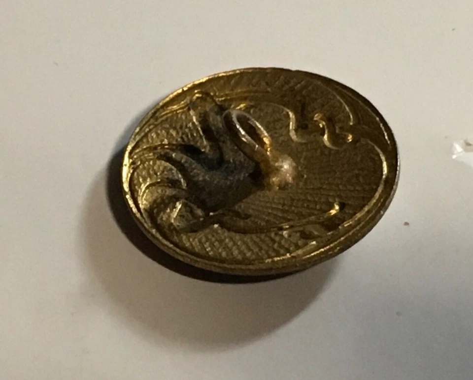 Antique French Enamel Button Champleve Art Nouveau Swirling Hand Painted Flowers - Image 3 of 4