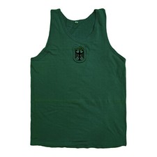 Army Vest Original German Bundeswehr Singlet Dyed Vintage Surplus Tank Top Green