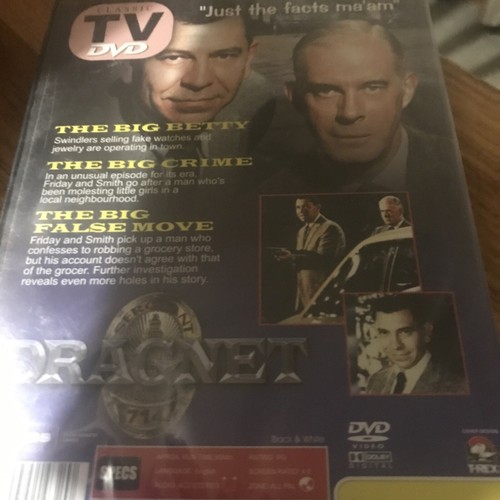 NEW - DRAGNET VOLUME 1 Classic TV - 3 Episodes DVD Region ALL (#09) - Picture 2 of 2
