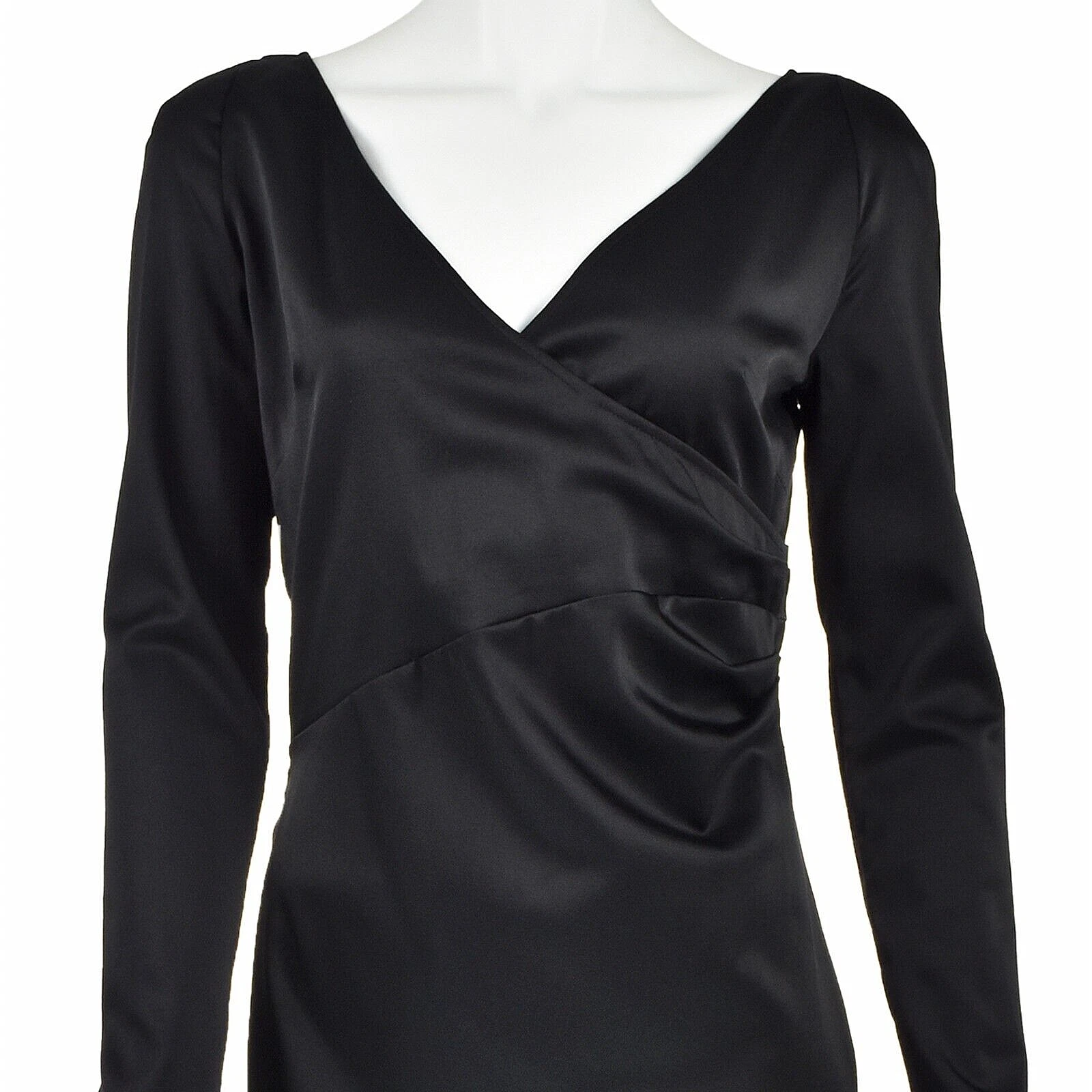 Abito da cocktail vintage collo a V manica lunga elasticizzato a maglia VERSACE TAGLIA FR40 US6 8