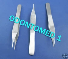 6 ADSON FORCEPS MICRO FINE POINT 4.75" SERRATED SURGICAL DENTAL INSTRUMENTS 
