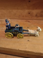 Vintage Cast Iron Toy Goat Drawn Express Wagon with extra figures