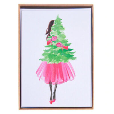 Graphique Festive Party Girl Large Classic Holiday Boxed Card 15ct w