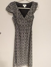 Ann Taylor Loft Size 0 brown & white pattern dress