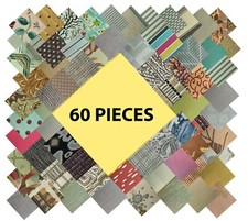 Fabric Bundled Squares 7"x7" 60 Pieces per Bundle - Cotton, Polyester and Woven