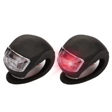 2 PCS Silicone Bicycle Front Rear Light Set Night Riding Safety Warning Tailligh