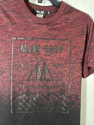 XS M.LAB Diverted T-shirt Rusted Red Cotton/Polyester Crew Neck Short Sleeve 