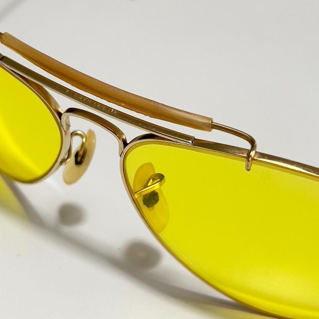 Vintage B&L Ray-Ban Eyewear Sunglasses Gold Frame Yellow Lenses | eBay