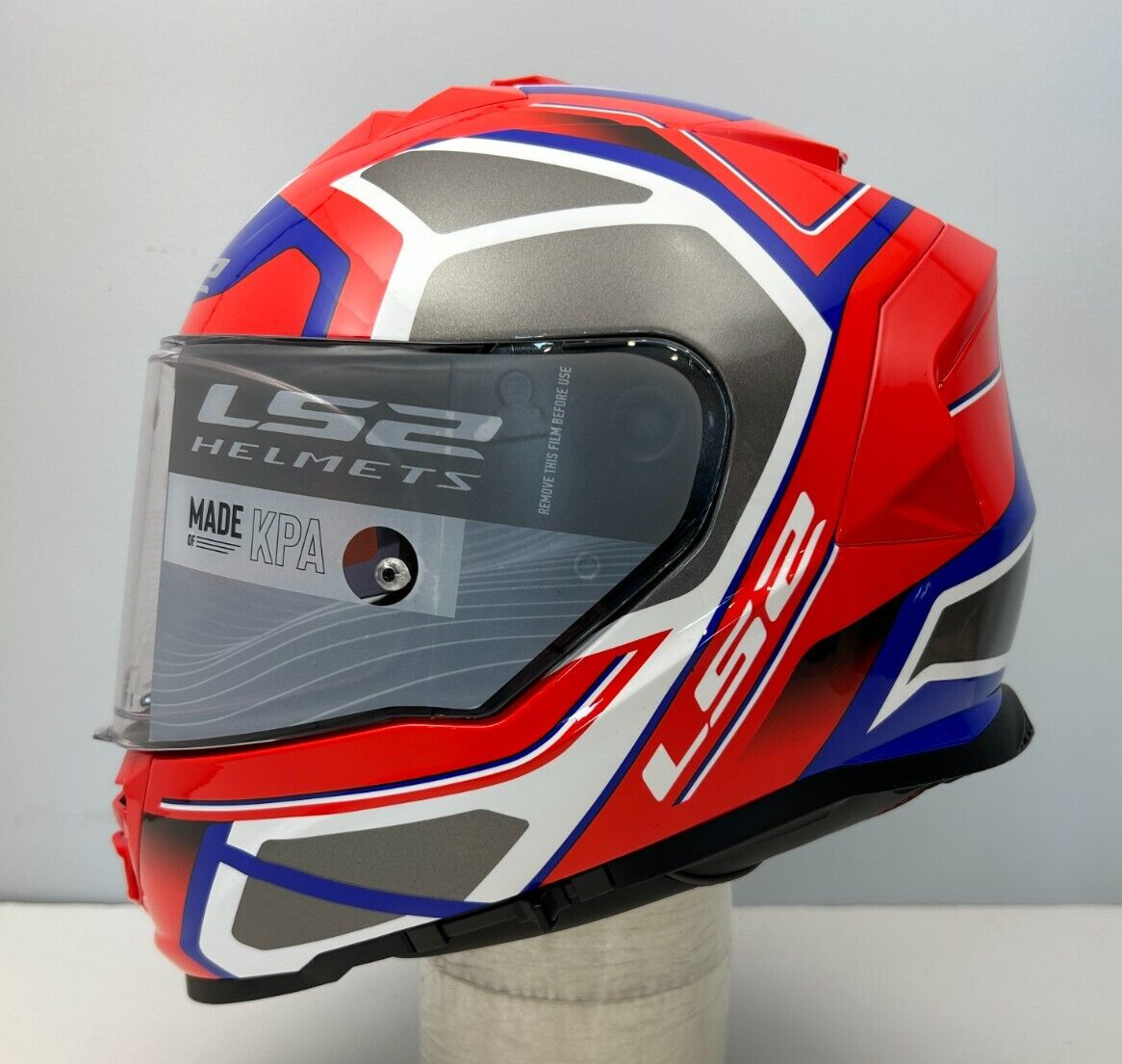 Open Box LS2 Assault Petra Motorcycle Helmet Gloss Red/Blue
