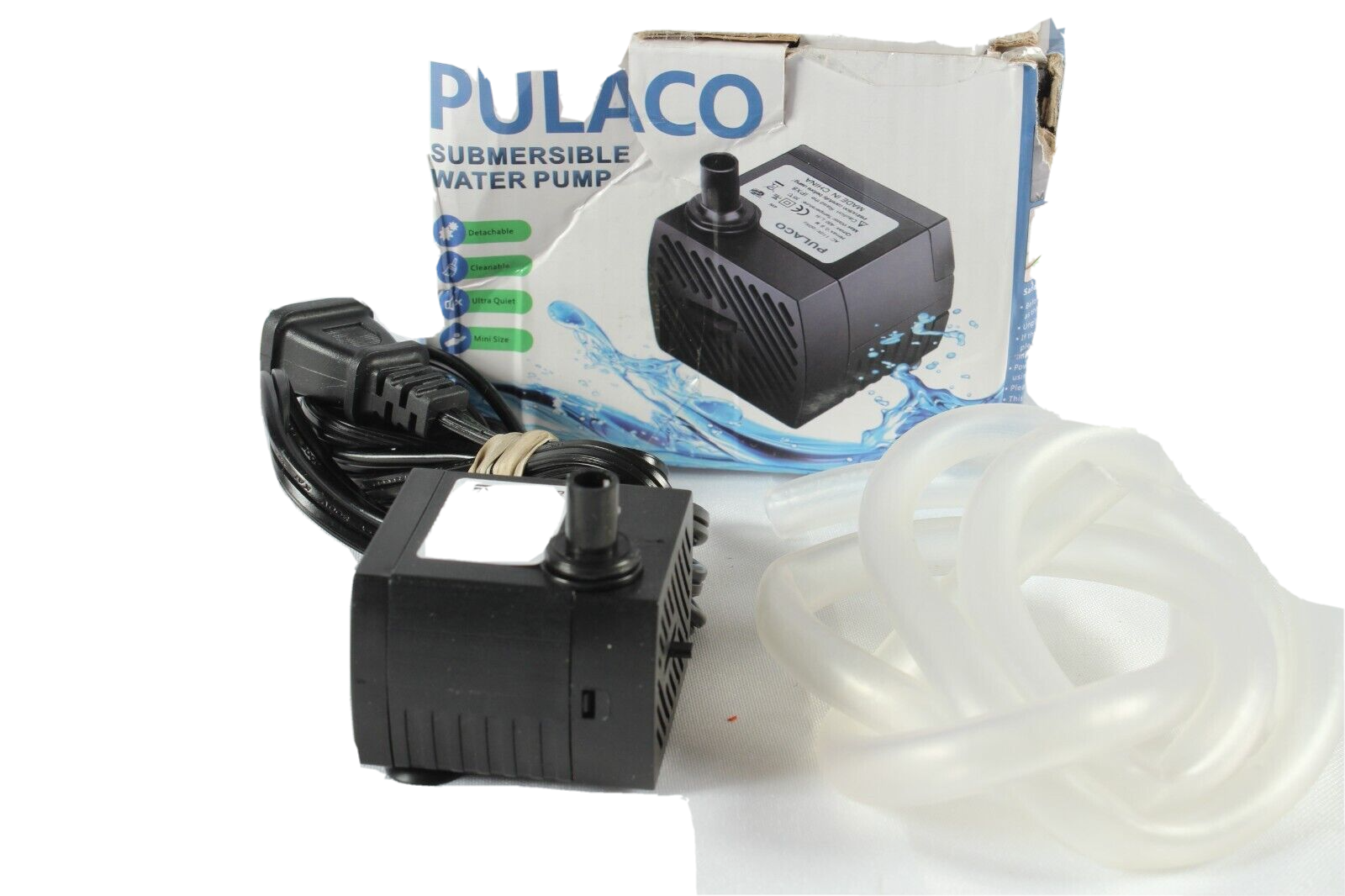 Pulaco Submersible Water Pump 95GPH 5W PL128 and Tubing eBay