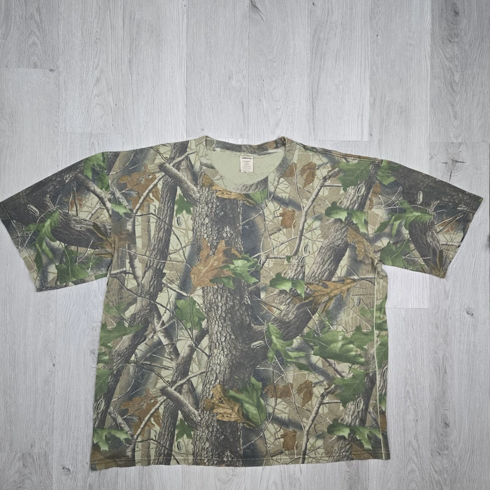 Vintage Liberty Realtree Shirt 3XL Short Sleeve Pocket Tee Hardwood Made In USA - Image 2 of 4