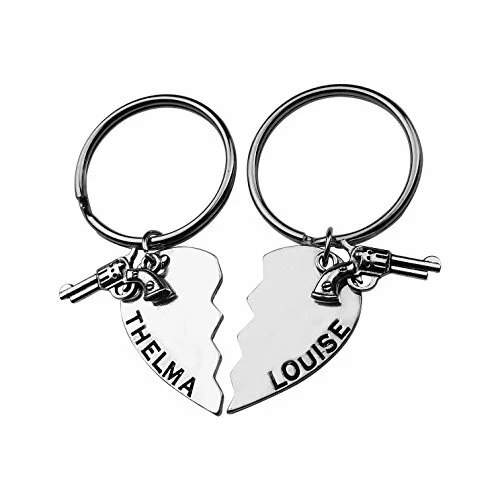 Art Attack Thelma & Louise Gun BFF Best Friends Partners In Crime Keychain