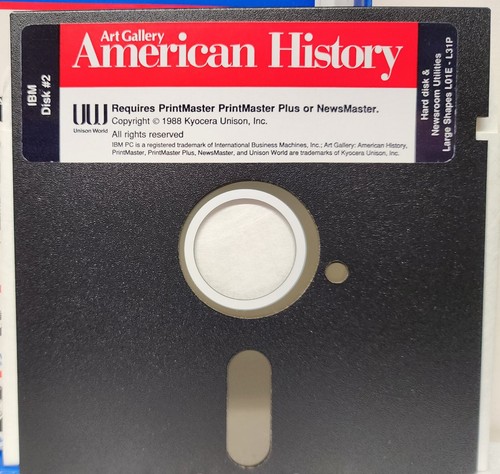 Vtg IBM PC American History Art Gallery Oprogramowanie Plakaty do gier 51⁄4" Dyskietki - Zdjęcie 9 z 19