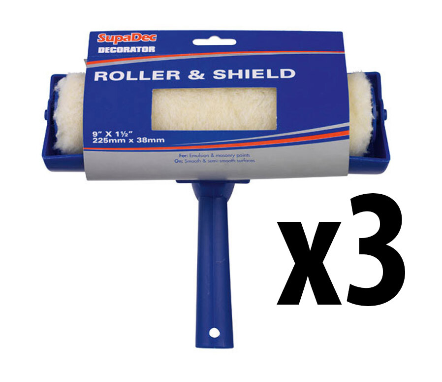 9 Inch Paint Roller With Splatter Guard Shield Polyester Roller 5017193410320 - Image 3