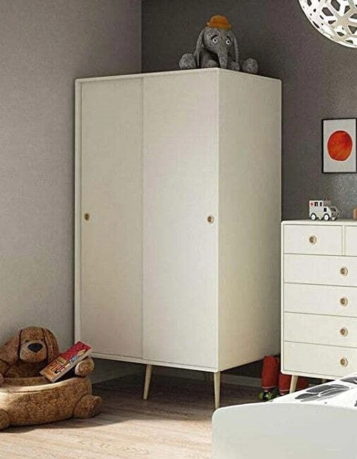 STEENS SOFTLINE OFF WHITE RETRO STYLE 2 DOOR SLIDING WARDROBE