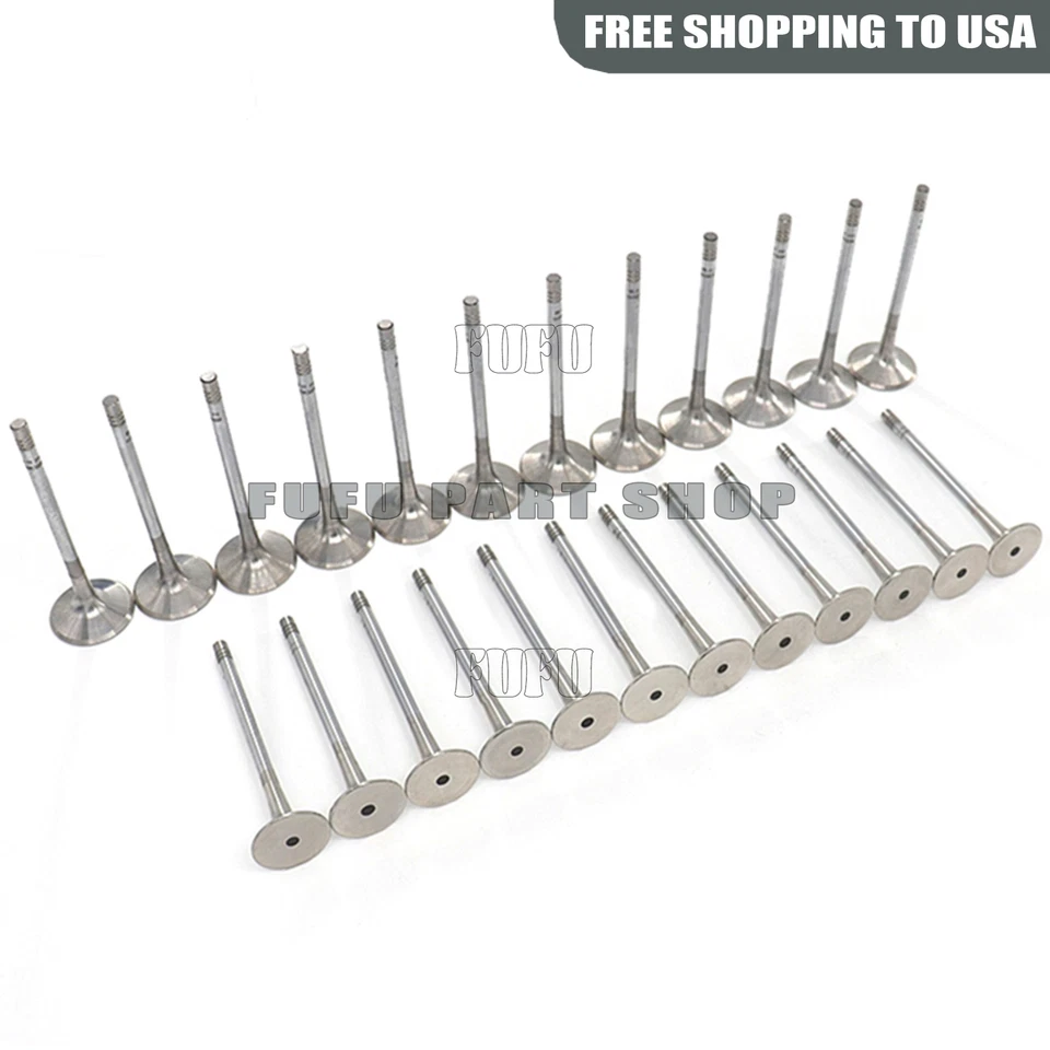 24x Intake Exhaust Inlet Outlet Valves Set For VW Audi S4 S5 A6 2.8 3.2 3.0 TFSI - Image 3 of 4