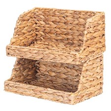 Water Hyacinth Storage Baskets For Organizing Medium Openfront Wicker Basket For
