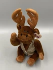 Vintage 1993 TY Collectables Montgomery Moose 14” Stuffed Animal With Vest