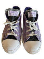 Converse All Star Junior Girls Glitter Sneakers Size 4 Pink/Purple Low Tops Shoe