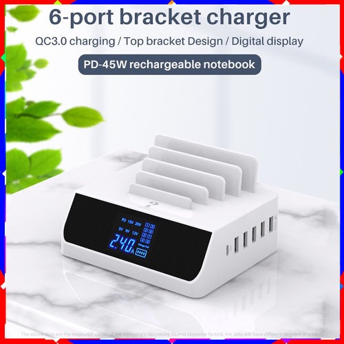 Multi-port USB charging station stand digital display hub travel charging - 第 4/20 張圖片
