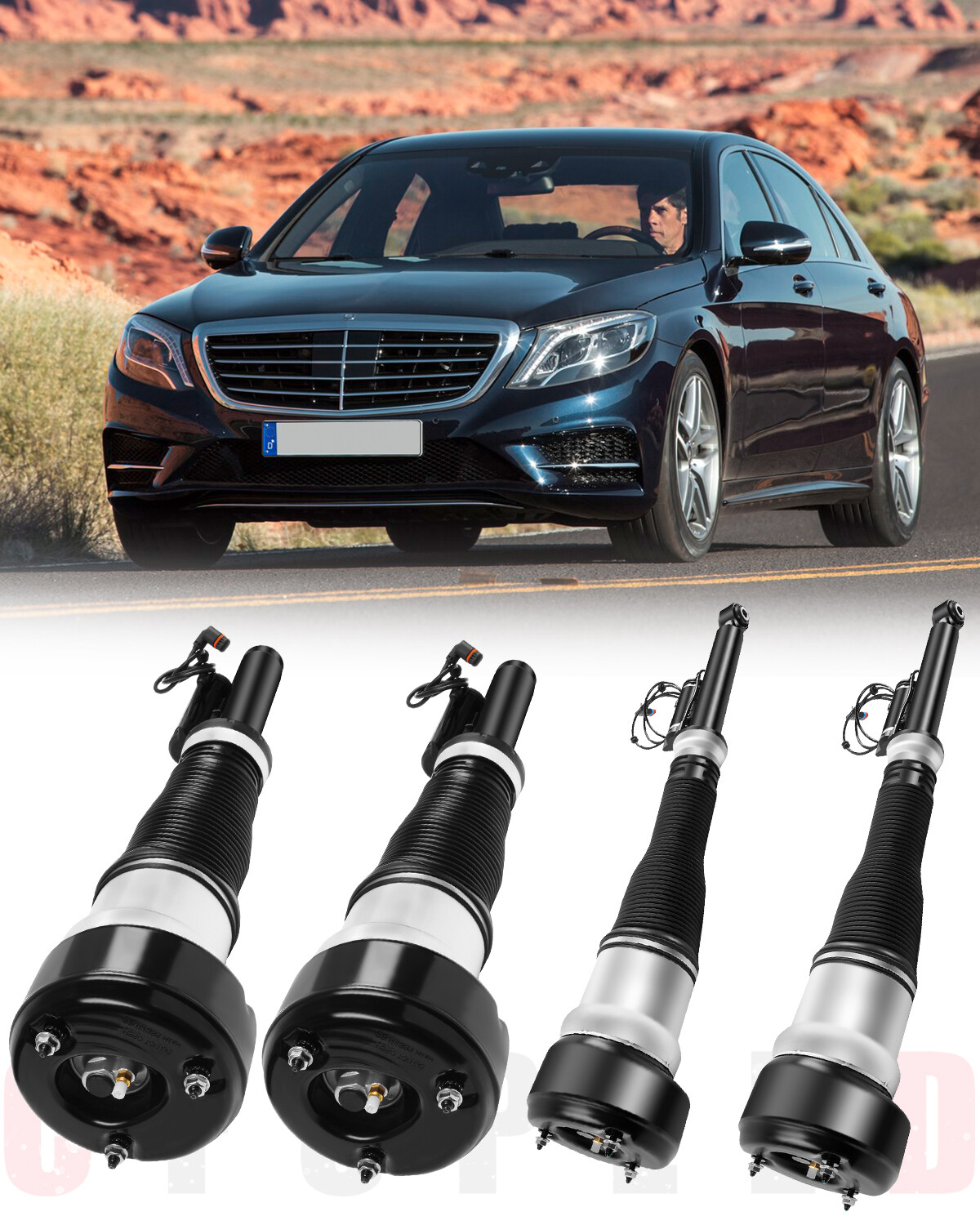 4* Rear Front Airmatic Air Strut Assemblie For RWD Mercedes W221 S350 S550 CL500