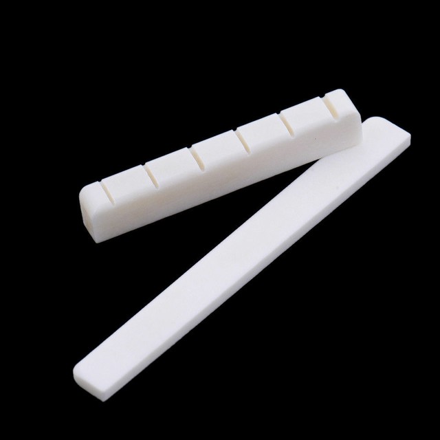 2pcs Buffalo Bone Bridge Saddle And Slotted Nut For Classical Guitar 2pcs Buffalo Bone Bridge Saddle And Slotted Nut For Classical Guitar