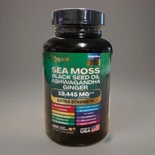 Zoyava Sea Moss, Black Seed Oil, Ashwagandha & Ginger All-in-1 Exp 2027